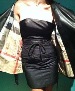 Strapless Cocktail Dress 4 Black Shimmer/Sparkle Belted S  