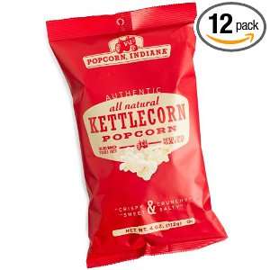 Popcorn Indiana Kettlecorn, 4 Ounce Bags (Pack of 12)  