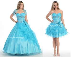 NEW 2 IN 1 QUINCEANERA DEBUTANTE BALL GOWNS COCKTAIL SHORT PAGEANT 