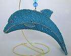 Dolphin Aqua Wire + Glass Beads Sculpture Beadworx Grass Roots