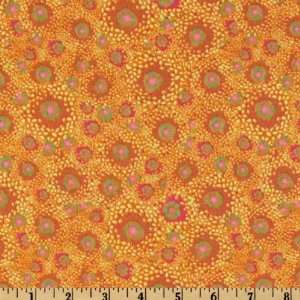  44 Wide Ashleighs Garden Pollen Orange Fabric By The 