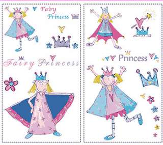 BIG 23 FAIRY PRINCESS Girls Room WALL STICKERS Decals  