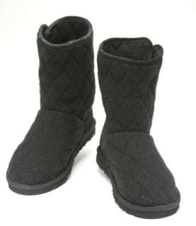 UGG Mountain Quilted Womens Black Bailey Button Classic Knit Boot Size 