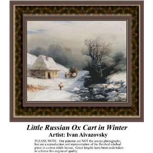  Little Russian Ox Cart in Winter, Counted Cross Stitch 