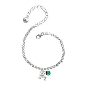 Mini Matte Silver Tree Frog Silver Plated Brass Charm Bracelet with 