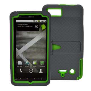 Decoro Hybrid Green/blk Snap On silicone Cover Case for Motorola Droid 