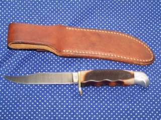 Vintage SCHRADE WALDEN OLD TIMER 410T Hunting Knife & Sheath U.S.A 