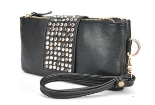   Leather Shinning Spots Evening Bag Clutch Purse Wallet Handbag  