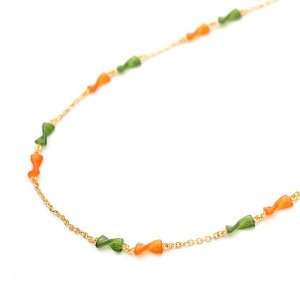  [Aznavour] Lovely & Cute Cell Twist Necklace / Khaki 