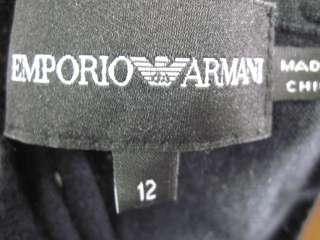 EMPORIO ARMANI Black Label Black Cashmere Top Sz 12  