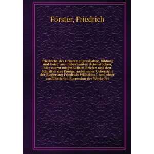   ausfÃ¼hrlichen Recension der Werke Fri Friedrich FÃ¶rster Books