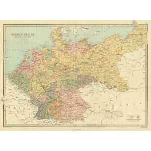  Bartholomew 1873 Antique Map of the German Empire Kitchen 