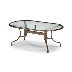  Telescope Casual Glass Top Aluminum 43 x 75 Oval Dining Table 