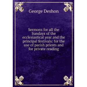   use of parish priests and for private reading George Deshon Books