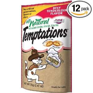 All Natural Temptations Beef Flavor Treats for Cats, 2.47 Ounce 