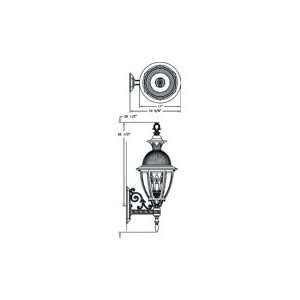   Outdoor Wall Light in Ironstone with Clear Bent Beveled Glass glass