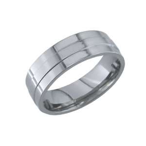  Destinee Classic Titanium Band with Elevated Center Size14 
