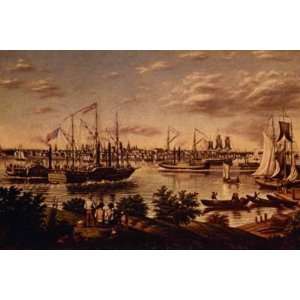   Bennett Canvas Art Repr View of Detroit in 1836