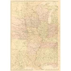  Blackie 1882 Antique Map of Mississippi Valley Kitchen 