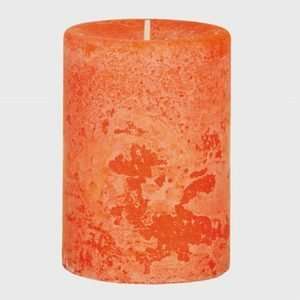  Distressed 60 Hour Pillar Candle Pumpkin Pie Orange