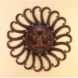 Large Tuscan 34 Round Metal Sun Wall Grill Plaque 