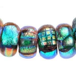   Base with Blue Design Dichroic Glass Beads Arts, Crafts & Sewing