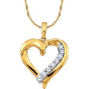   .25 Ct Diamond Heart Shaped Pendant Charm Rodeo Jewels Co Jewelry
