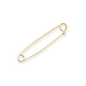  14k Yellow Gold Large Safety Pin Charm Holder Jewelry