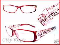 CITY ROSE BLING RED RHINESTONE Reading Glasses 1.50  