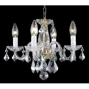 Rococo Collection 4 Light 15ö Gold Crystal Mini Chandelier 7804D15G
