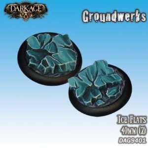  Dark Age Bases Groundwerks   Ice Flat (40mm)(2) Toys 
