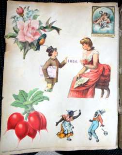   victorian DIE CUT SCRAPBOOK~DEWITT~229pcs floral,children,ad,black