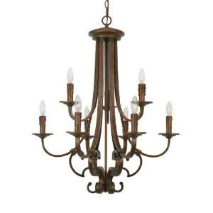  Rockefeller Champagne Bronze Chandelier Gol