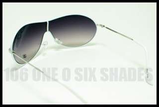 DG AVIATOR Shield Style Womens Sunglasses WHITE Metal  