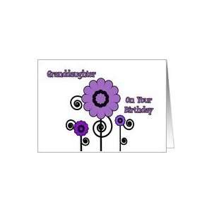   birthday, purple digital art flowers, black swirls Card Toys & Games