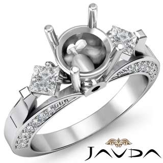 1ct Diamond Ring Round Princess Setting 18k W Gold s5.5 Engagement 