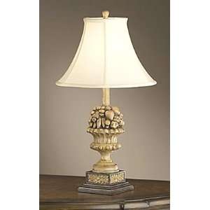  Della Robia Fruit in Urn Lamp Ivory Fabric Shade