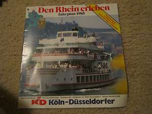 Den Rhein erleben Fahrplan (Schedule) 1985 Koln Dusseldorfer Booklet 