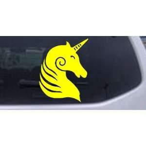  Unicorn Car Window Wall Laptop Decal Sticker    Yellow 