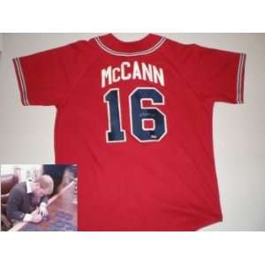  Brian McCann Autographed Uniform   Red Sunday 