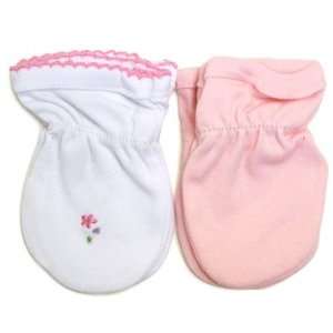 Piccolo Bambino Essential Scratch Mittens Set of 2 Pink Flower