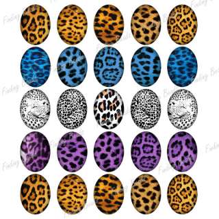 25 fashion digital collage sheet leopard print animal F cabochon 