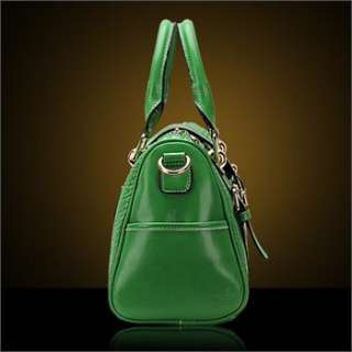 New Lady Genuine Leather Bright Color Bag Retro Handbag Shoulder Bag 