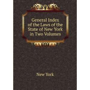   of the Laws of the State of New York in Two Volumes New York Books