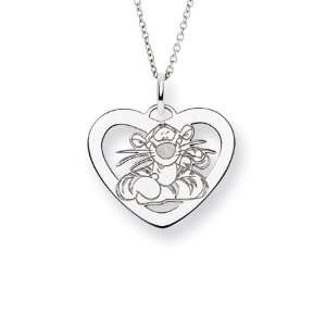  Silver Tigger Heart Pendant   Officially Licensed Disney Jewelry 