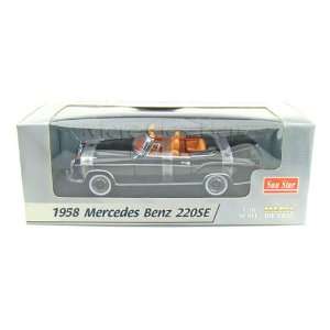  1958 Mercedes Benz 220SE Convertible 1/18 Black Toys 
