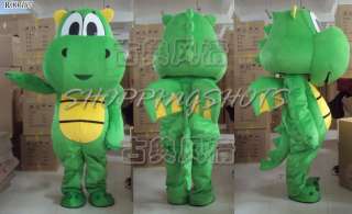 cute Dragon Mascot Costume Fancy Dress R00657 adult suit green one 