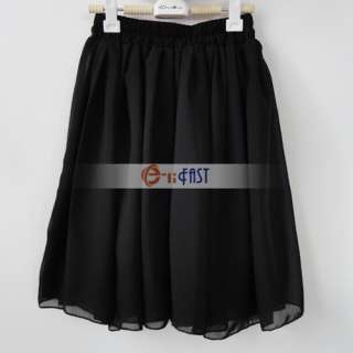   waist pleated double layer chiffon skirt Pompon Mini skirts  