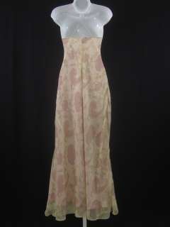 CREW Pink Beige Floral Print Sleeveless Silk Dress 8  