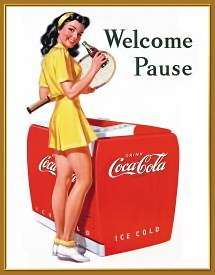 TENNIS PIN UP COLA Welcome Pause GIRL TIN SIGN Poster  
